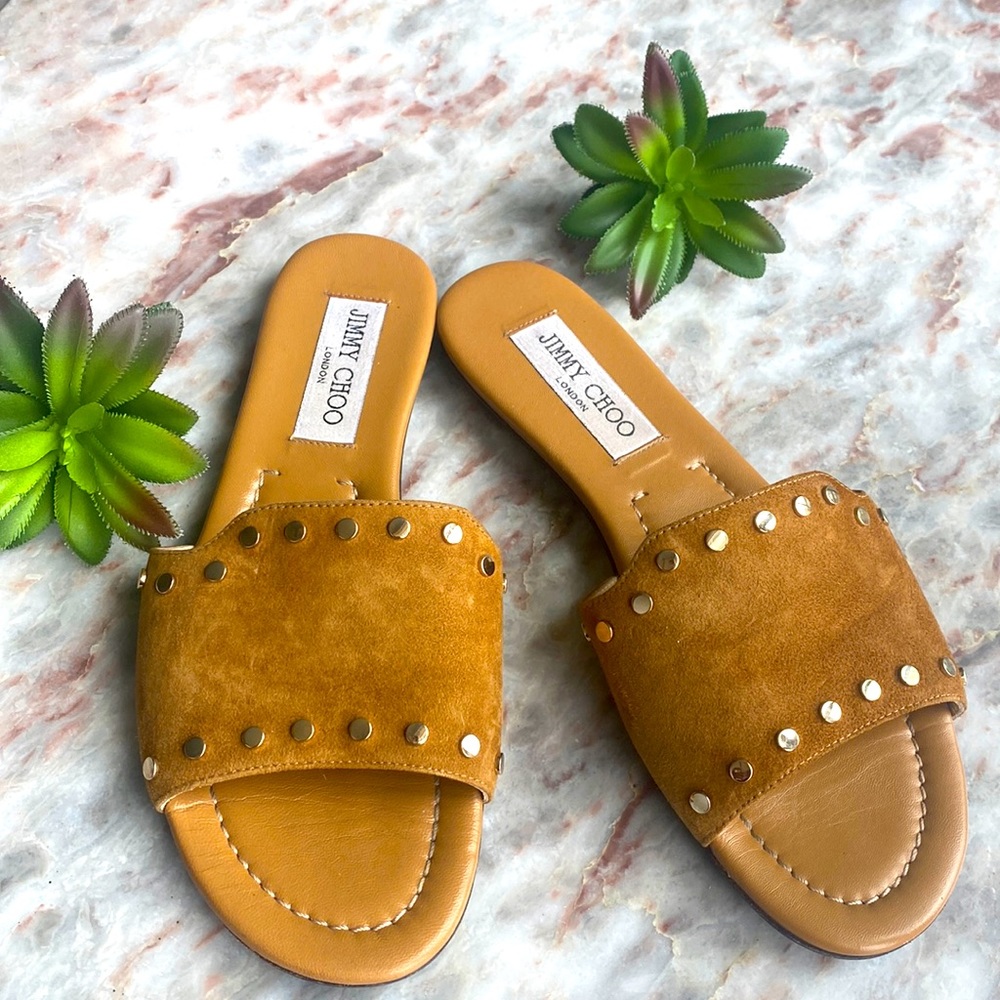 JIMMY CHOO Slides🍀Suede and Leather
